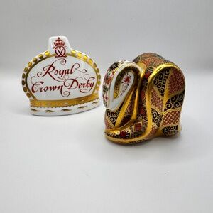 Royal Crown Derby Old Imari Snake paperweight. 2001 year of the Snake.